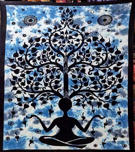 Potly-tela de algodón con estampado de árboles para Yoga, tapices colgantes de pared a la moda, Sábana de cama de tamaño único para decoración del hogar, GC-TP-178-A - Product Image 1