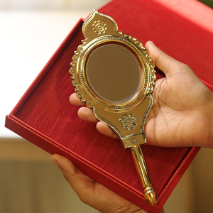 Antique Gold Handheld Vanity Mirror with Gem Handle Ornate Vintage Makeup Mirror Decorative Dressing Mirror Baroque Style Hand - Product Image 4