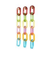 Adornos Rústicos para Pared, Cadena de Madera Colgante, Decoración de Pared de Alta Calidad, Diseño Art Deco Multicolor con Resina Epoxi, 4 Piezas - Product Image 3