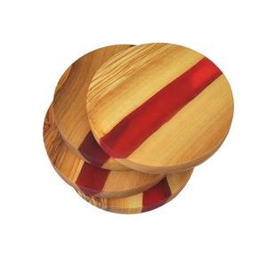 Round Wood Coaster With <b>Clear</b> <b>Resin</b> Usage Hotel Room Restaurant Office New Collection Coasters Hot Selling Make in India - Product Image 5