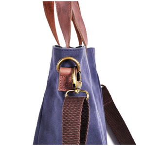 Sac fourre-tout unisexe Royaa de style américain, multi-poches, logo vintage, résistant à l'eau, 14 pouces, toile, cuir véritable, tanné végétal - Product Image 5