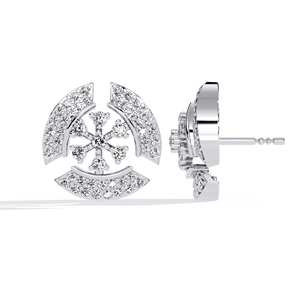 Pendientes de Moissanita con Forma de Copo de Nieve, Corte Brillante Redondo, Engaste de Garras, Joyería de Lujo para Mujer, Uso Diario - Product Image 1