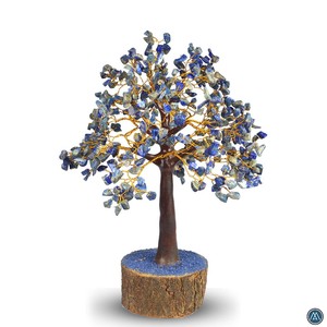 Alta calidad 1000 Chips de cristal decoración de árbol Natural lapislázuli azul piedra preciosa tallada estatuilla Feng Shui curación Reiki India - Product Image 2