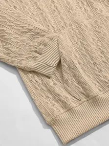Sweat-shirt à capuche en tricot pour homme, couleur unie, coupe classique, décontracté, pour l'automne, en coton, manches longues, respirant, avec poche, 350g - Product Image 3