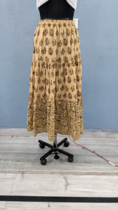 กระโปรงผ้าฝ้ายพิมพ์ลายด้วยมือ ชุดพื้นเมือง กระโปรงยาวทรงแม็กซี่สำหรับผู้หญิง ชุดเดรสฤดูร้อน กระโปรงลำลอง ของขวัญสำหรับเธอ - Product Image 3