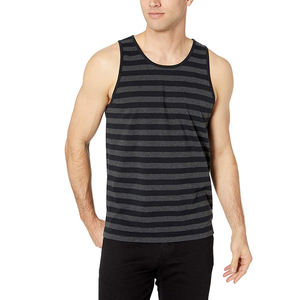 Débardeur tricoté rayé à col rond pour homme – Débardeur décontracté sans manches en tissu recyclé – Gilet de sport durable pour homme - Product Image 5