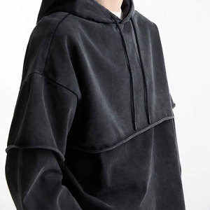430g Vintage Washed Hoodie Heavyweight Streetwear 100% Cotton French Terry Fabric Double Layer Sleeves Wholesale Customized - Product Image 6