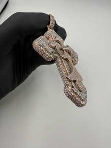 Colgante de Cruz de Moissanita Iced Out, Colgante de Plata 925, Colgante Bust Down Estilo Rapper Hip Hop, Joyería Religiosa, Colgante de Fe Cristiana - Product Image 2