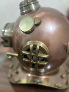 Casque de plongée en cuivre style antique, pièce nautique en laiton, sculpture d'art industriel pour la maison, le bureau, le bar, le restaurant - Product Image 3
