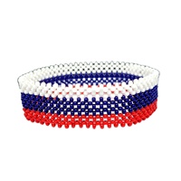 Bracelet brodé à la main NOVA STAR CRAFT avec perles de rocaille, motifs personnalisés du drapeau russe, tendance, certifié IGI, cadeau unisexe