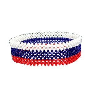 Handmade Seed Beads Embroidery <b>Bracelet</b> Custom Russia Flag Patterns <b>Trendy</b> Beaded Embroidery <b>Bracelets</b> Gifts - Product Image 1