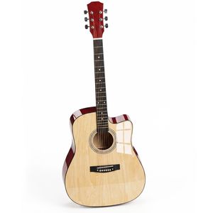 Chitarra Acustica Dreadnought Cutaway in Legno Naturale da 41 Pollici con Capotasto, Borsa, Accordatore e Set di Chiavi - Product Image 3