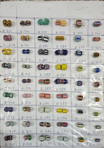 Perles de verre faites à la main à rayures chevron, style africain, multicouches, ethniques, pour la fabrication de bijoux - Product Image 4