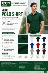 Camisa de Hombre RKG Fashion Net, 100% Algodón, 200GSM, Piqué, Manga Corta, Transpirable, Antiarrugas, con Bolsillo, Estilo Casual - Product Image 3