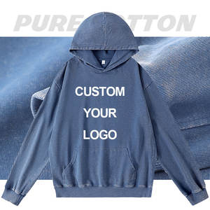 Sudadera con Capucha de Invierno de Alta Calidad, 100% Algodón, Forro Polar Vintage, con Logotipo Personalizado, Lavado Ácido, Teñido Liso, para Hombre - Product Image 5