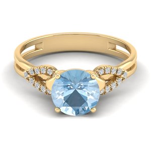 Bagues de fiançailles en aquamarine certifiée REYES IGI, or rose massif 14K 18K, diamant, bijoux fins faits à la main pour femmes - Product Image 6