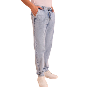 Jeans en denim coupe droite pour homme, lavage classique, coton lourd, confort sur mesure, streetwear décontracté, OEM ODM - Product Image 1