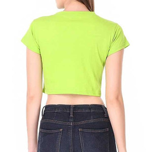 Top Corto Ligero de Moda, Diseño de Primera Calidad, Transpirable, Ajustado, Cuello Redondo, Manga Corta, con Logotipo Personalizado Estampado para Mujer - Product Image 6