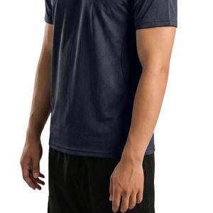 Camiseta Deportiva para Hombre, Color Azul Marino, Ligera, Transpirable, Cuello Redondo, Manga Corta, para Gimnasio, Entrenamiento, Ejercicio, Rendimiento, Ropa Deportiva Activa - Product Image 6