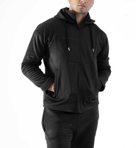 Comfortable Men 100% Polyester <b>Zip</b> Up Hoodie Track Suit Pakistan Made OEM Custom Size Men Track Suit for Sale - Product Image 4