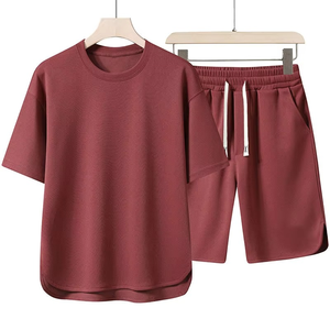 <b>Women</b> 2 Piece <b>Shorts</b> Set Solid Color Crew Neck <b>Short</b> Sleeve Loose Fit Breathable Knitted Polyester Casual Spring Summer Outfit - Product Image 6