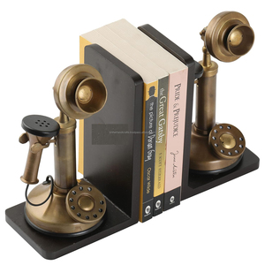 Nautical Vintage Look Brass Antique Telephone bookend Non Working Telephone Only for Decoration <b>Book</b> Holders Home & Office <b>Decor</b> - Product Image 4