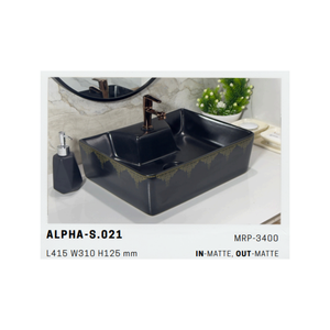 Lavabo de Cerámica Minimalista Alpha 1101 para Instalación en Encimera de Baño con Estilo - Product Image 4