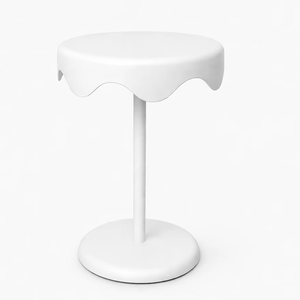 Modern Round Accent Side Table Decorative Tray Table Metal End Table Stylish White Pedestal <b>Stand</b> <b>Corner</b> Furniture Home Decor - Product Image 3