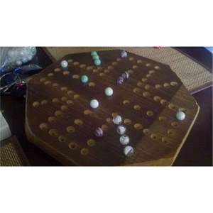 Juego de Mesa Tradicional Jackaroo de Madera con Canicas de Vidrio, Juego de Mesa Portátil para Entretenimiento Familiar, Juego Educativo de Estrategia, Set de Regalo - Product Image 1