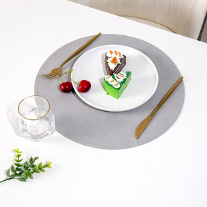 <b>Top</b> Selling Luxury Faux PU Leather Placemat Wipeable Handmade <b>Festive</b> Events Homes Modern Customized Rounded Coffee Dining Table - Product Image 5