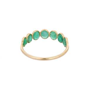 18K Yellow Gold Emerald Cut Half Eternity Wedding Band - Product Image 4