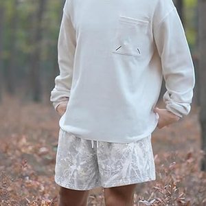 กางเกงกีฬาผู้ชายสำหรับวิ่งและออกกำลังกาย ผ้าสแปนเด็กซ์/โพลีเอสเตอร์ 240 กรัม ลายดอกไม้ ปิดด้วยเชือกผูก รับสกรีนโลโก้ - Product Image 4