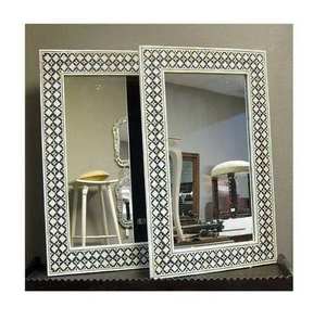 Cadre de miroir artisanal en os incrusté avec motif design, artisanat indien pour les marques d'ameublement - Product Image 5