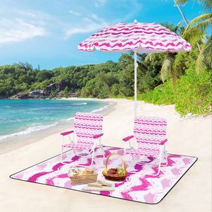 Set da Spiaggia e Campeggio 4 Pezzi con 2 Sedie Pieghevoli e Coperta da Picnic in Oxford, Leggero e Comodo per Giardino e Parco - Product Image 3