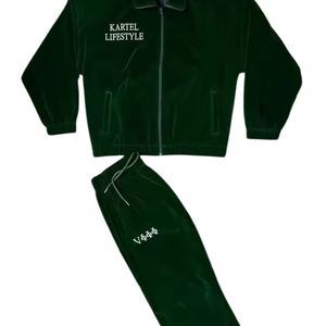 Custom Logo High Quality <b>Velour</b> Suits Zip up High Fashion Men Sport Tracksuit Polyester Windbreaker Streetwear Tracksuit - Product Image 1