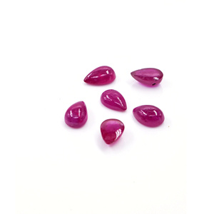Cabochons de rubis naturels de Bangkok, calibrés, forme poire, 6x8mm, pierres précieuses de rubis naturelles en vrac pour la création de bijoux, prêts à l'emploi - Product Image 1