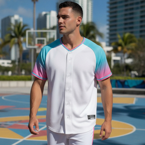 Dropshipping Custom Personalized Name Number <b>Baseball</b> Uniform Mesh Sublimation Breathable Adult Softball Jersey <b>Set</b> - Product Image 5