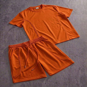 Ensemble de t-shirts pour hommes en tissu éponge respirant à séchage rapide, col rond, personnalisable avec broderie de logo de qualité supérieure, pour l'été - Product Image 1