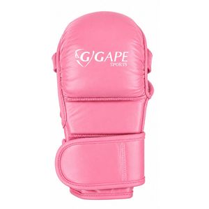 Custom MMA Sparring Gloves PU Leather Open Palm Training Fight Gloves Martial Arts Grappling Kick Boxing Daily Use <b>Light</b> Pink - Product Image 2