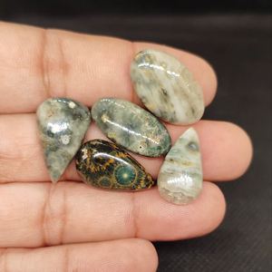 High Quality Natural Flower Jasper Cabochon Loose Gemstone Quartz Crystal Ocean Jasper Heat Treated Jewelry Making Mix - Product Image 1
