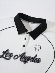 Camisetas Gráficas para Hombre, Estilo Casual Vintage, Holgadas, con Parches, Botones, Manga Corta, para Verano y Golf - Product Image 3