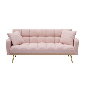 Divano Letto Rosa Regolabile da 69 Pollici per Spazi Piccoli, Ideale per Soggiorno e Camera da Letto - Product Image 5
