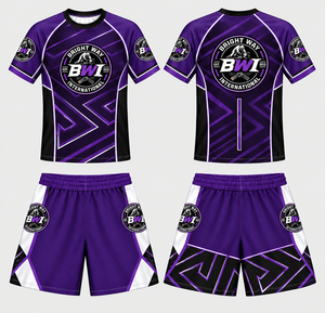 Wholesale Sublimation Printed <b>Mma</b> <b>Rash</b> <b>Guard</b> for Men Men's Short Sleeve Compression Surfing t Shirt Rashguard Bjj - Product Image 2
