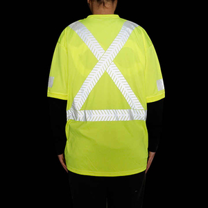 Chemise de travail réfléchissante à manches courtes haute visibilité, uniforme boutonné pour agents de sécurité, mécaniciens, vêtements de travail - Product Image 6