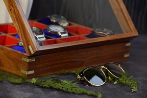 Boîte à montres Royal Time Vault Heritage LuxeTick, organiseur en bois, boîte à montres Crown Prestige, 12 emplacements, boîte de rangement pour bijoux, boîte à montres Elite - Product Image 1