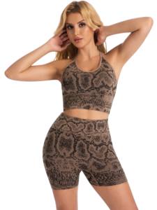 Conjunto Deportivo para Mujer, Shorts de Yoga y Bra Deportivo, Cintura Alta, Sin Costuras, Tela Suave y Elástica, Ropa Deportiva Cómoda - Product Image 3