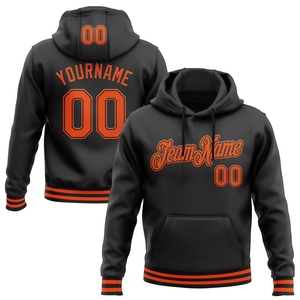 Sweat-shirt à capuche sport noir et orange, nouvelle conception, sur mesure, vente en gros directe pour l'industrie - Product Image 1