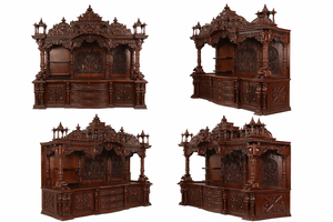 Mandirs de Pooja de Gran Tamaño, Armarios de Almacenamiento para Templos en Casa, Madera de Teca, Diseño Moderno Personalizado, Color Personalizado, India DST EXPORTS - Product Image 6