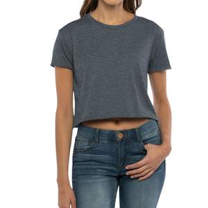 Camiseta Corta Oversize para Mujer con Logotipo Personalizado, 100% Algodón, Lisa, Informal, Estilo Urbano, Top de Verano, Proveedor Mayorista OEM - Product Image 4