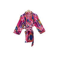 Veste d'hiver en coton indien fait à la main manteau unisexe court Kimono couette Kantha veste Style bohème matelassé réversible Ikat veste